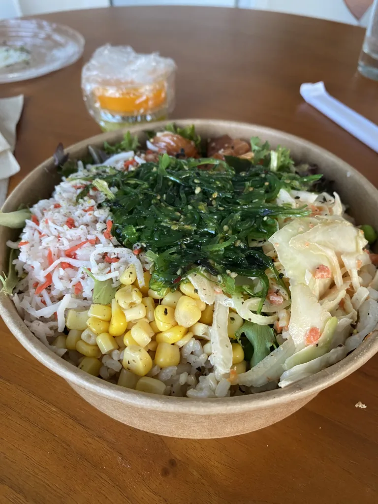 A poke bowl from a healthy restaurant in vancouver