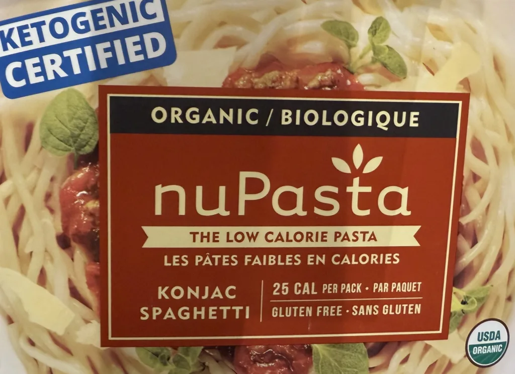 Konjac Nupasta low calorie spaghetti noodles from fresh street market in vancouver