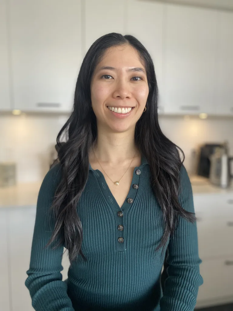 Registered Dietitian Helen Tieu in a kitchen